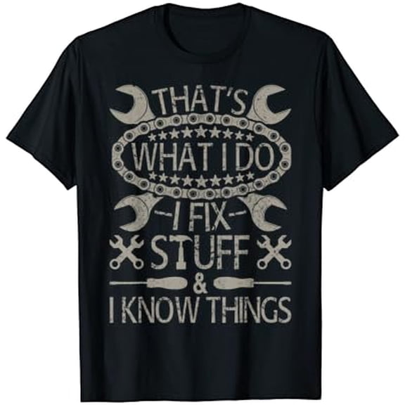 I Fix Stuff And Know Things Car Guy Retro Dad T-Shirt