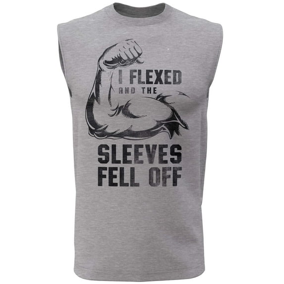 I Flexed and The Sleeves Fell Off Tank Top for Men Crossfit Workout Funny Gym (Medium, 015. I Flexed and The Sleeves Fell Off Grey)