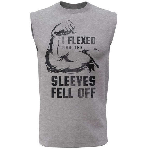I Flexed and The Sleeves Fell Off Tank Top for Men Crossfit Workout Funny Gym (Small, 015. I Flexed and The Sleeves Fell Off Grey)