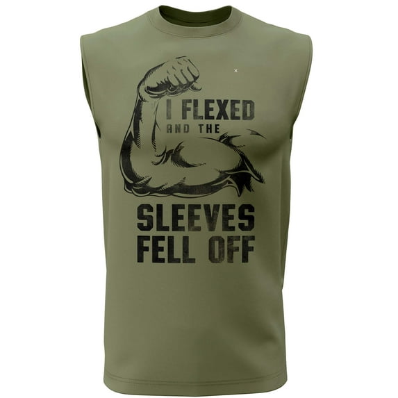 I Flexed and The Sleeves Fell Off Tank Top for Men Crossfit Workout Funny Gym (Small, 016. I Flexed and The Sleeves Fell Off Military Green)