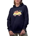 thumbnail image 1 of I Follow My Heart to You & Bear Lovers in a Car, Valentine's Day Gift, Navy Blue Hooded Sweatshirt or Hoodie, Large, 1 of 5