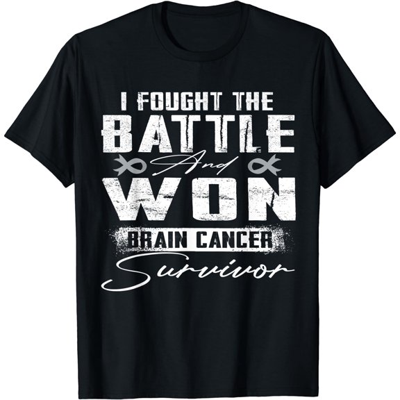 I Fought The Battle & Won Brain Cancer Awareness Survivor T-Shirt
