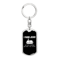 thumbnail image 1 of I Found Jesus Christian Stainless Steel or 18k Gold Premium Swivel Dog Tag Keychain, 1 of 16