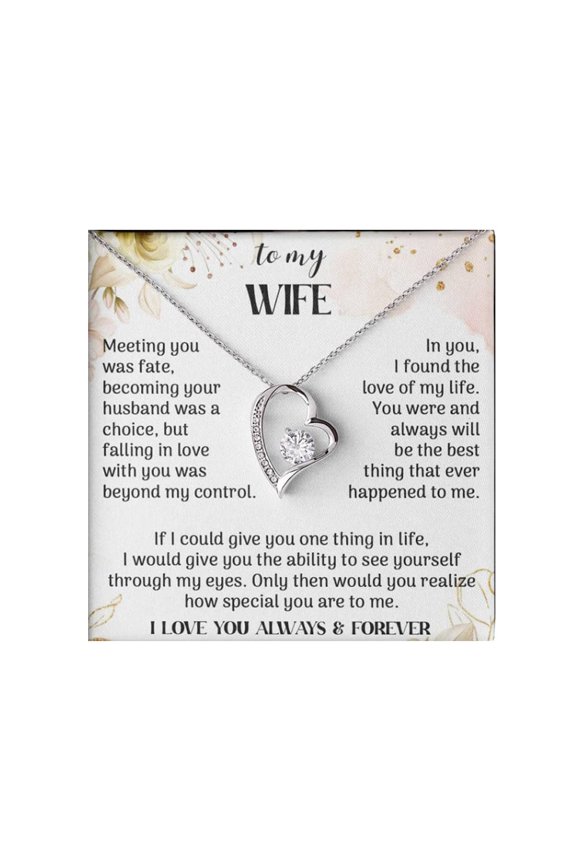 I Found The Love Of My Life To My Wife Necklace For Wife Birthday Wife Anniversary Wife To My Bride Necklace For Bride From Groom To Bride #1721, Gold Forever Love Necklace