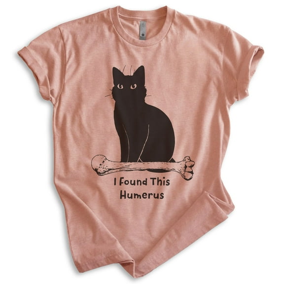 I Found This Humerous Cat T-shirt, Unisex Women's Men's Tee, Clever Cat Cute Kitten Animal Pet Owner, Heather Sunset, Large