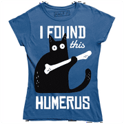 I Found This Humerus Funny Cat Holding Human Bone Women's T-Shirt