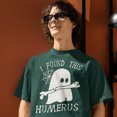 thumbnail image 1 of I Found This Humerus (Humorous) Bone T-shirt | Halloween Skeleton Related, Boo Ghost Scary Vibes | 3 Colors - Unisex, 1 of 9