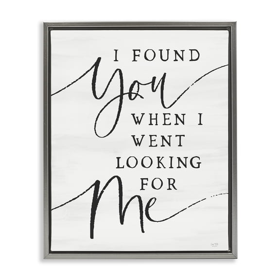 Stupell Industries I Found You Inspirational Gray Framed Floater Canvas Wall Art, design by Lux + Me Designs