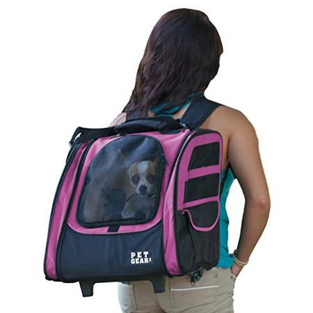 I-GO2 Pet Backpack Carrier with Wheels, Pink