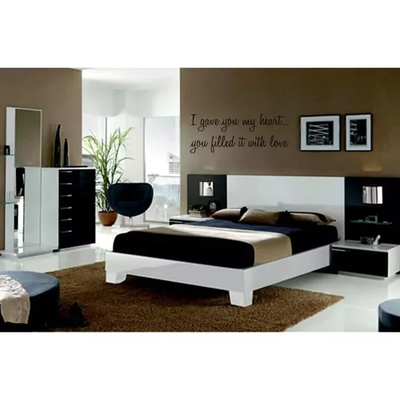 I Gave You My Heart Vinyl Wall Decal Words Lettering Quote Bedroom Home Decor
