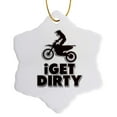thumbnail image 1 of 3drose, I Get Dirty Dirt Bike Rider Humor for Motocross or Motorsport Fun, 3 inch Snowflake Porcelain Ornament, 1 of 7