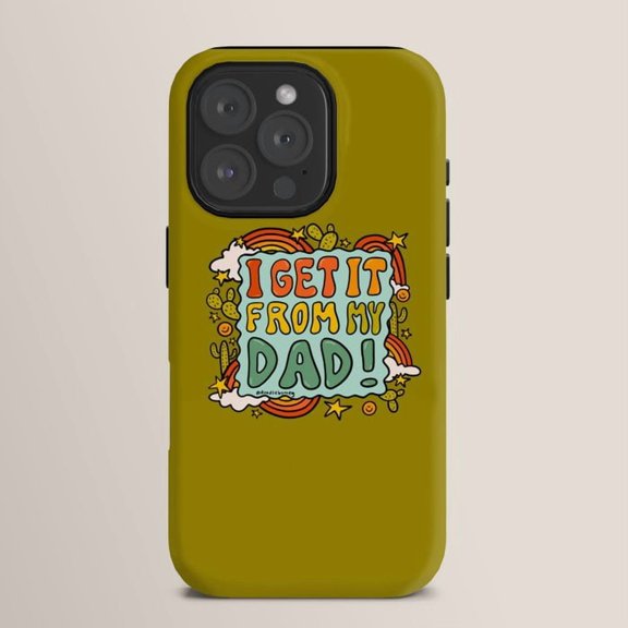 I Get It From My Dad Rainbow, Cloud, Star and Cactus Tough Case for Apple iPhone Series, Polycarbonate and TPU