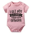 thumbnail image 1 of I Get My Awesomeness From My Grandpa Infant Girl Rompers Short Sleeve Boys Romper White Girls Onsies3-6 Months, 1 of 2