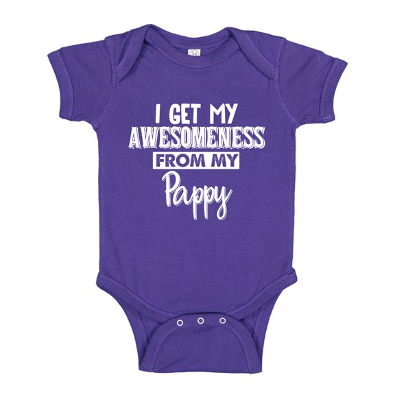 I Get My Awesomeness From My Pappy Baby Bodysuit One Piece 12 mo Purple