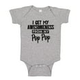 thumbnail image 1 of I Get My Awesomeness From My Pop Pop Baby Bodysuit One Piece NB Athletic Heather, 1 of 3