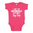 thumbnail image 1 of I Get My Awesomeness From My Pop Pop Baby Bodysuit One Piece NB Cyber Pink, 1 of 3