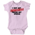 thumbnail image 1 of I Get My Badassness From My Uncle Romper Boys or Girls Infant Baby Brisco Brands 12M, 1 of 6