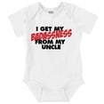 thumbnail image 1 of I Get My Badassness From My Uncle Romper Boys or Girls Infant Baby Brisco Brands NB, 1 of 6