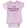 thumbnail image 1 of I Get My Good Looks From My Uncle Romper Boys or Girls Infant Baby Brisco Brands 18M, 1 of 6