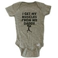 thumbnail image 1 of I Get My Muscles From My Daddy Baby Bodysuit - Grey, 1 of 2