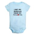 thumbnail image 1 of I Get My Muscles From My Mommy + Daddy Funny Rompers Newborn Baby Bodysuits Infant Jumpsuits Kids Cotton Graphic One-Piece Outfits, 1 of 5