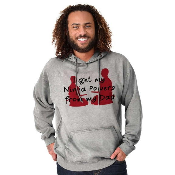 I Get My Ninja Powers From My Dad Men's Big & Tall Graphic Hoodie Brisco Brands 3X