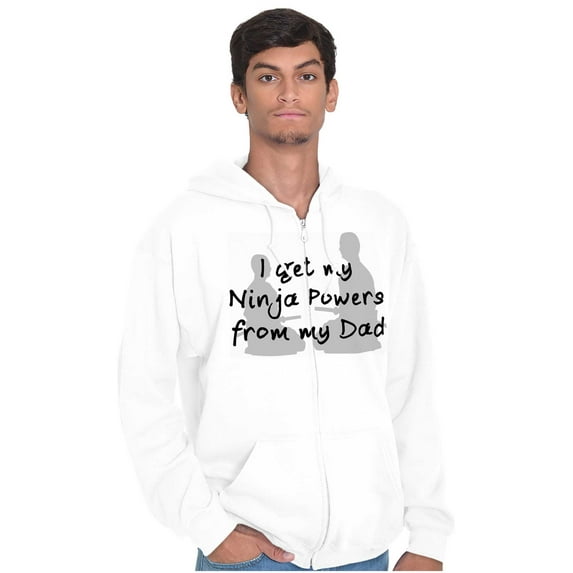 I Get My Ninja Powers From My Dad Men's Big & Tall Graphic Zip Up Hoodie Brisco Brands 2X