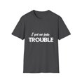 thumbnail image 1 of I Get Us Into Trouble Best Friends Matching Unisex Softstyle T-Shirt, 1 of 4