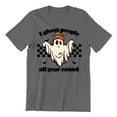 thumbnail image 1 of I Ghost People All Year Funny Halloween Skater Unisex Men's T-shirt, L, Charcoal, 1 of 6