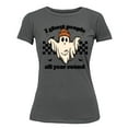 thumbnail image 1 of I Ghost People All Year Funny Halloween Skater Women's T-shirt, 3XL, Charcoal, 1 of 6