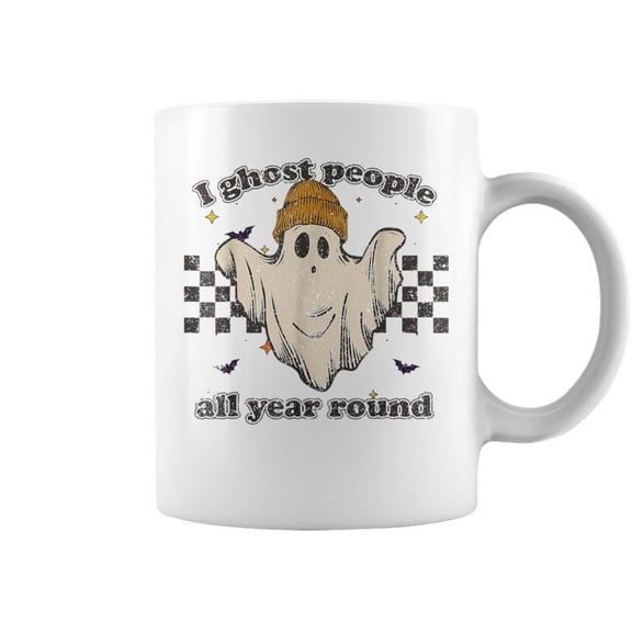 I Ghost People All Year Round Retro Halloween Ghost Coffee Mugs