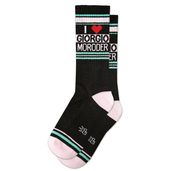 I ❤️ Giorgio Moroder, Gumball Poodle Unisex Gym Crew Socks, One Size Fits Most