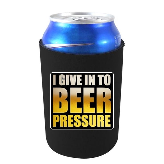 I Give In To Beer Pressure Can Coolie (Black)
