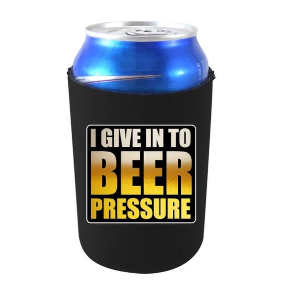 I Give In To Beer Pressure Can Coolie (Black)