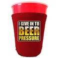 thumbnail image 1 of I Give In To Beer Pressure Party Cup Coolie (Red), 1 of 3