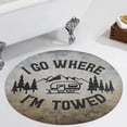 thumbnail image 1 of I Go Where Round Carpet Circle Rug Outdoor Patio Area Rug Washable Large Area Rugs Hallway Room Decor Fitness Mats, 1 of 8