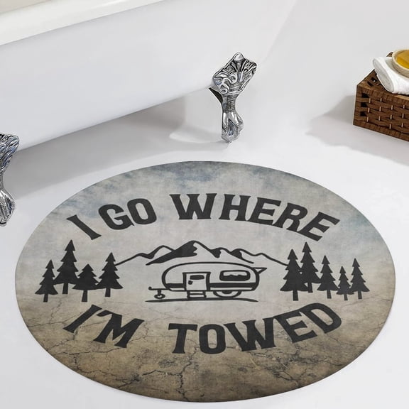 I Go Where Round Carpet Circle Rug Outdoor Patio Area Rug Washable Large Area Rugs Hallway Room Decor Fitness Mats