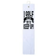 thumbnail image 1 of I Golf Like A Girl Try To Keep Up Woman Tri-fold White Golf Towel Black Vinyl With Grommet & Hook Club Ball Tee Golfing Gift Birthday 15" x 18", 1 of 1