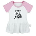 thumbnail image 1 of I Got it From My Mama or Papa Funny Dresses For Baby, Newborn Babies Skirts, Infant Princess Dress, 0-24M Kids Graphic Clothes (Pink Raglan Dresses, 12-18 Months), 1 of 4
