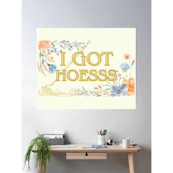 I Got Hoes - Gardening Poster Wall Art, Modern Wall Decor For Living Room Bedroom, 8x12 UNFRAMED