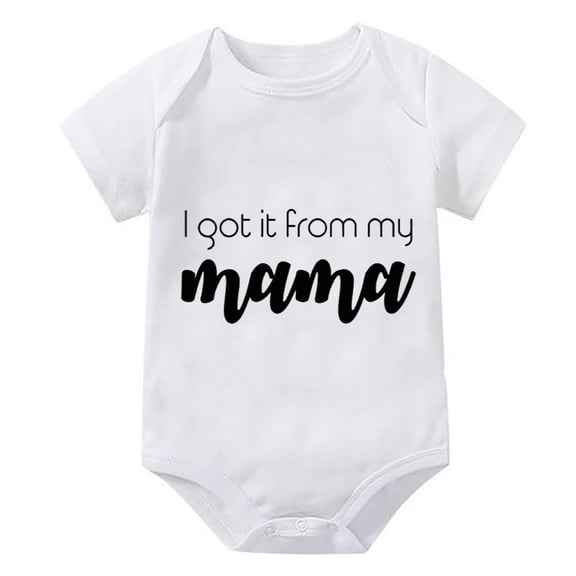 I Got It From My Mama Baby Onesie Girl Short Sleeve Bring Home Outfits for Baby Girl White Boy Going Home Outfit Newborn
