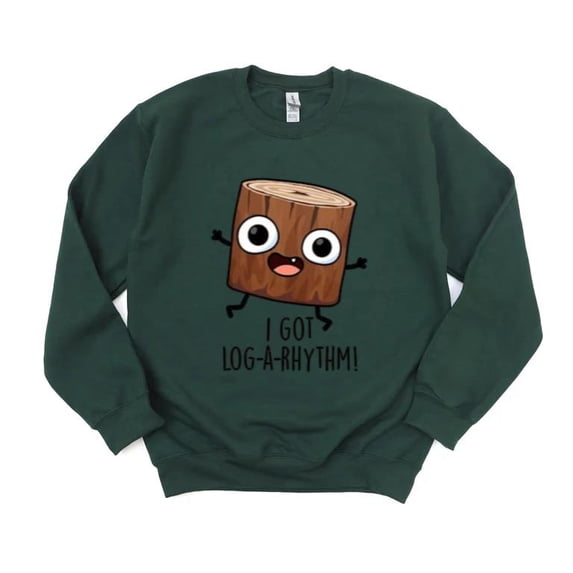 I Got Log A Rhythm Funny Math Pun Logarithm Music Joke Sweatshirt, for men & women, up to size 5XL
