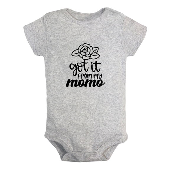 I Got it From My Mama Funny Rompers For Babies, Newborn Baby Unisex Bodysuits, Infant Jumpsuits, Toddler 0-12 Months Kids One-Piece Oufits (Gray, 0-6 Months)