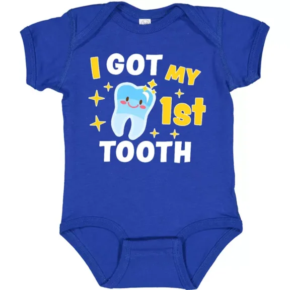 I Got My 1St Tooth With Cute Tooth Baby Baby Bodysuit First Adorable Bodysuit Cute Baby Onesie, BABY BODYSUIT LAT 4424