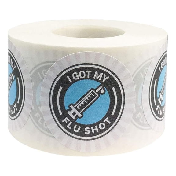 I Got My Flu Shot Medical Stickers 1.5 Inch 500 Total Labels