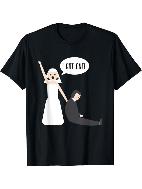 I Got One For Bride Just Married Wedding Gift Event Outfit With A Graphic Theme T-Shirt, Size S-5XL