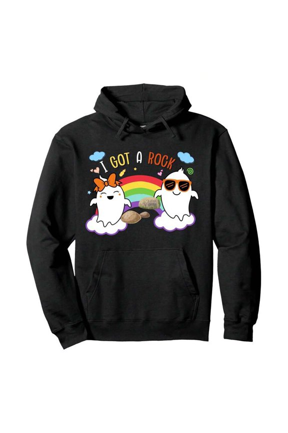 I Got A Rock Of Halloween Trick Or Treat Ghost For Mens Pullover HoodieMen's Stealth Halloween Pullover, Faded Skeleton Graphic, Brushed Polyester Blend - Office To Nightmare Commute