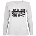 thumbnail image 1 of I Got So Much Procrastinating Done Today Ladies' Relaxed Jersey Long-Sleeve Tee White LG, 1 of 1
