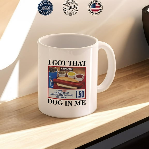 I Got That Dog In Me Mug, Funny Hotdog Lover Coffee Cup, Meme Gift Idea