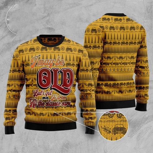 I Got To Drive All The Classic Cars 3D Christmas Sweater, Funny Xmas Sweater, Sweater Xmas